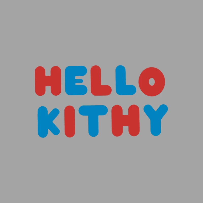 Bunter Schriftzug Hello Kithy Herren T-Shirt
