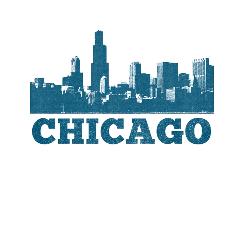 Chicago Skyline  Retro Vintage Faded Style Design Tapestry