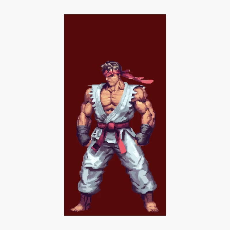 Pixel Art Martial Artist: Fighting Game Character in White Gi iPhone Case