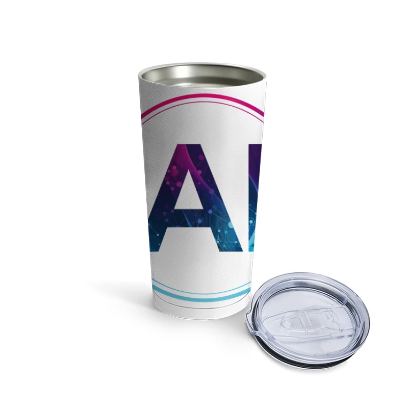 Futuristic AI Network – A Vision of Digital Innovation Travel Mug