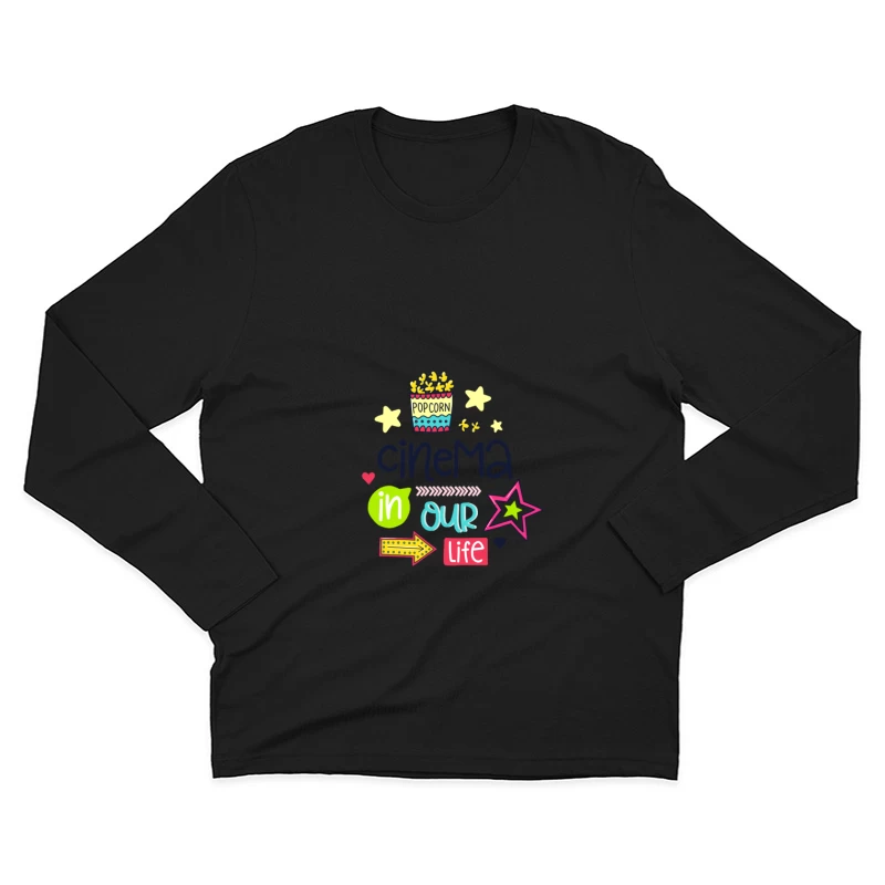Cinéma et Popcorn : La Vie en Couleurs Homme Manches Longues T-Shirt