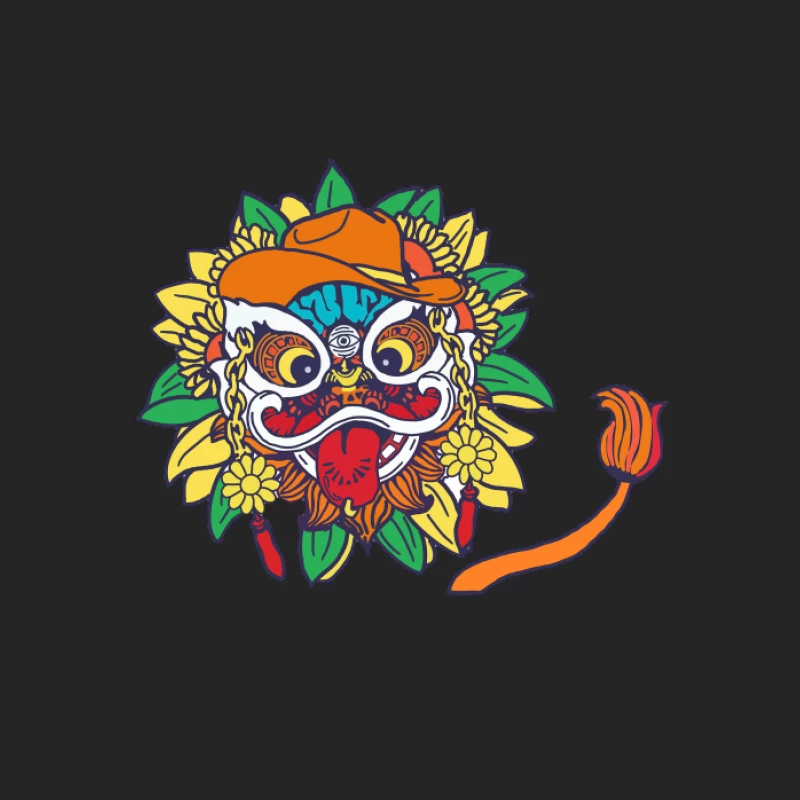 Traditionelle Maske mit Sonnenblume Herren Pullover Sweatshirt