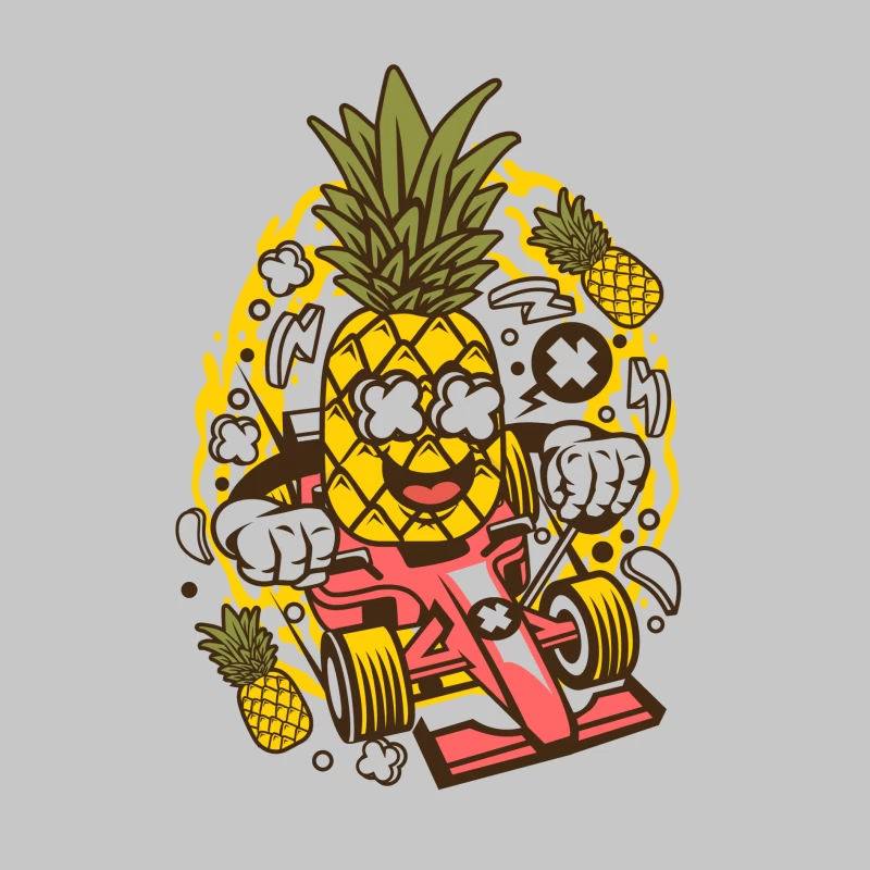 Ananas Rigolo Pilote Homme Manches Longues T-Shirt