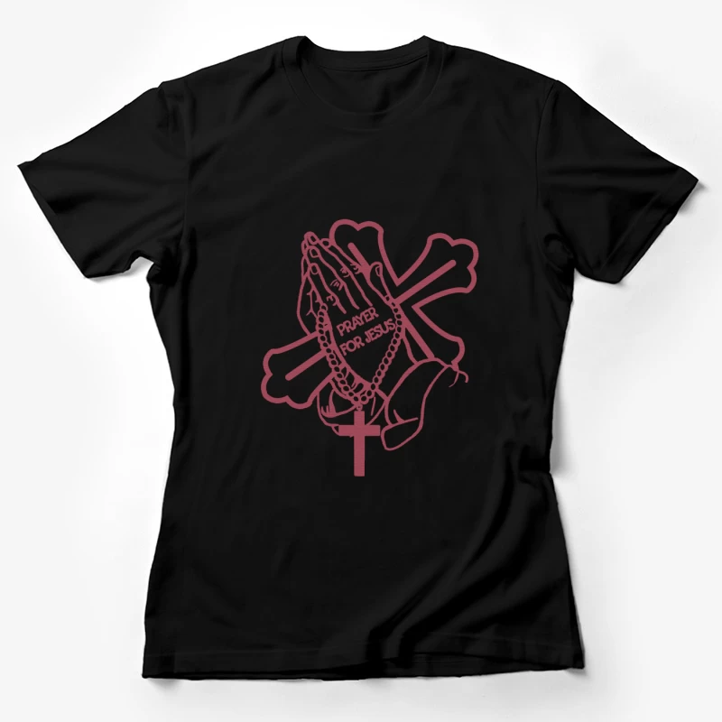 Betende Hände mit Kreuz und Rosenkranz Damen T-Shirt