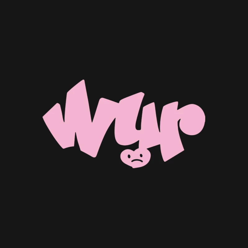 Rosa Graffiti Schriftzug mit traurigem Gesicht Herren T-Shirt