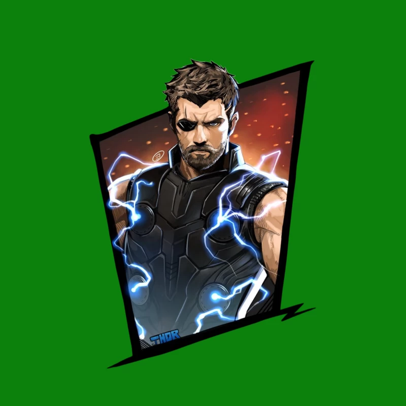 Superhero Character with Lightning Effects Throw Pillow
