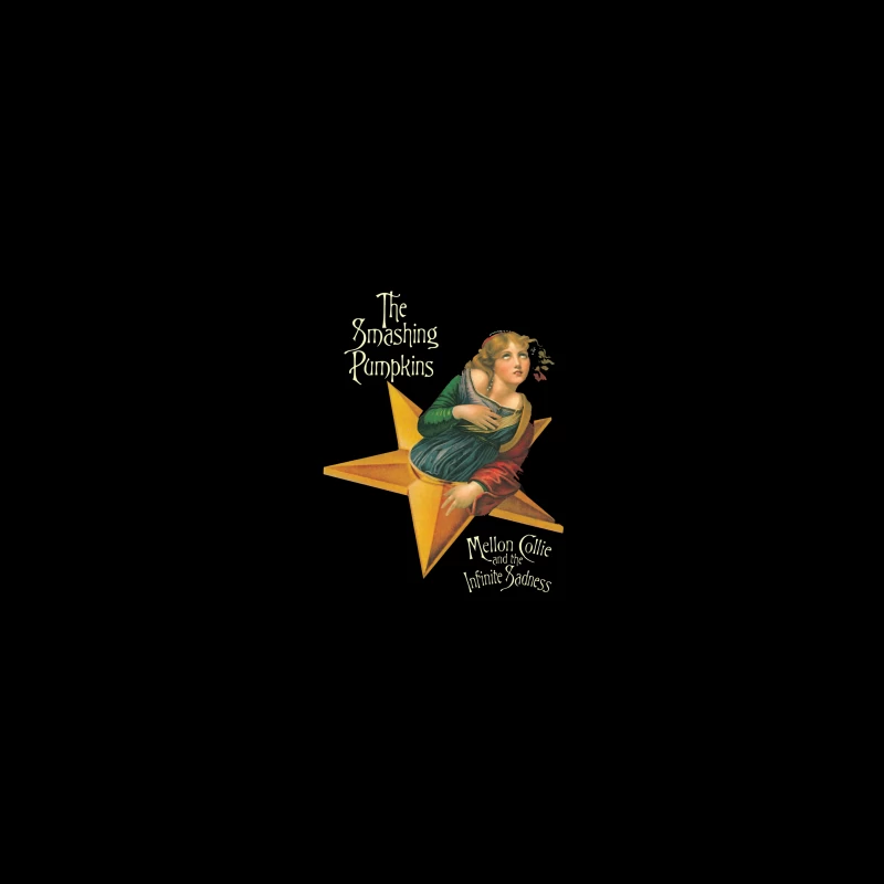 The Smashing Pumpkins' Mellon Collie Album Cover Featuring Classical Art on Golden Star Desk Mat