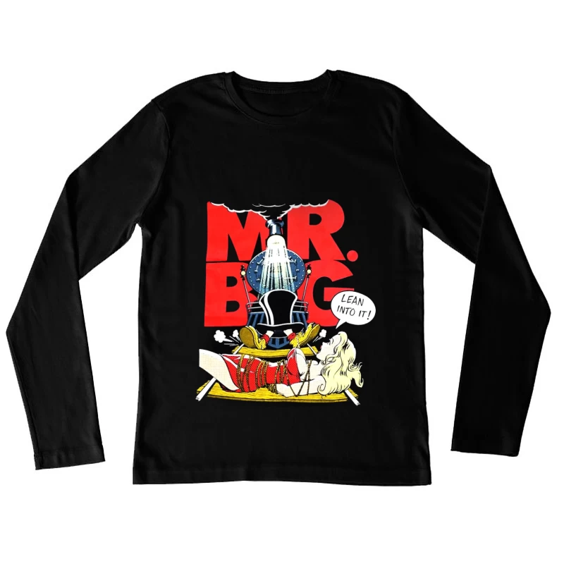 Vintage "Mr. Big" Bathroom Advertisement with Comic-Style Shower Illustration Female Long Sleeve T-Shirt