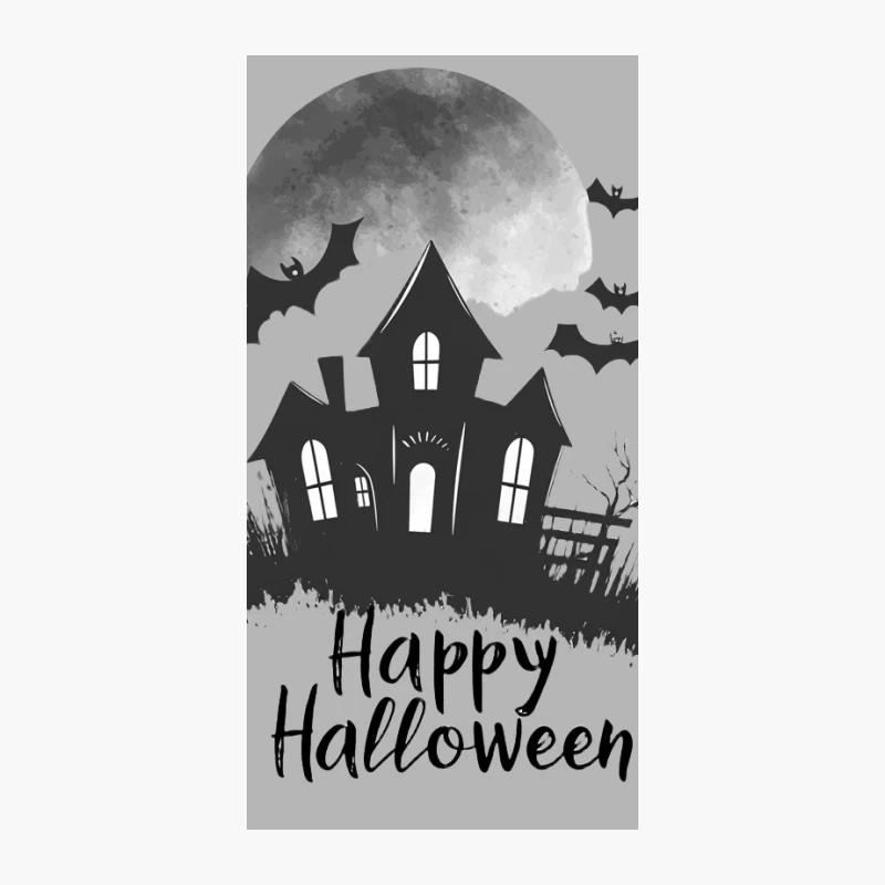Spooky Halloween Night with Haunted House and Bats iPhone Case