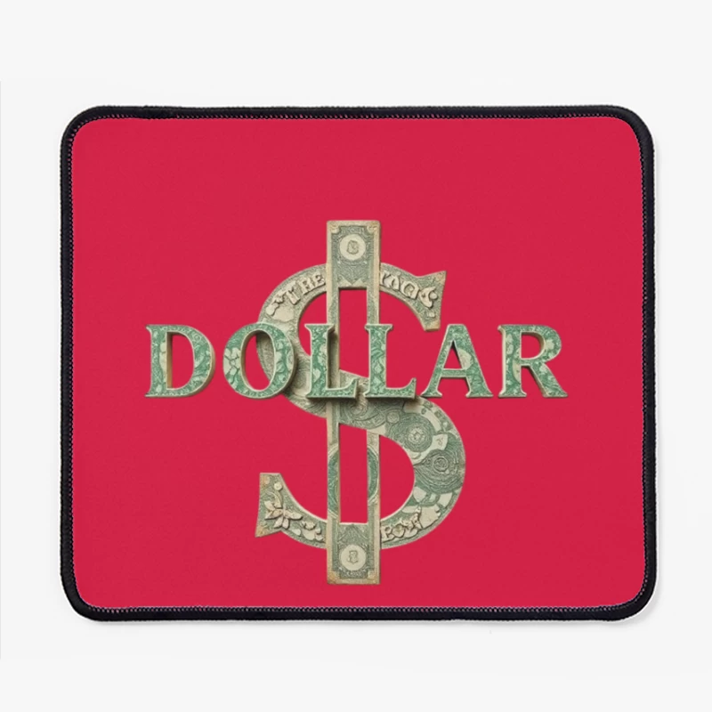 Creative Dollar Sign Typography Made from US Currency Mouse Pad