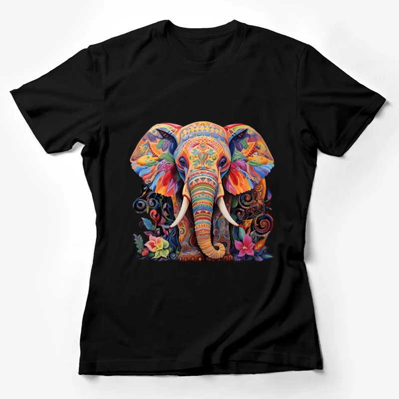 Buntes Elefantendesign Damen T-Shirt