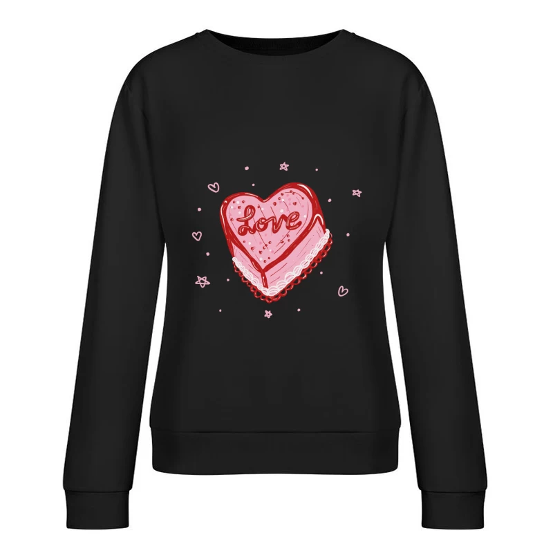 Herzkuchen mit Liebesbotschaft Damen Pullover Sweatshirt
