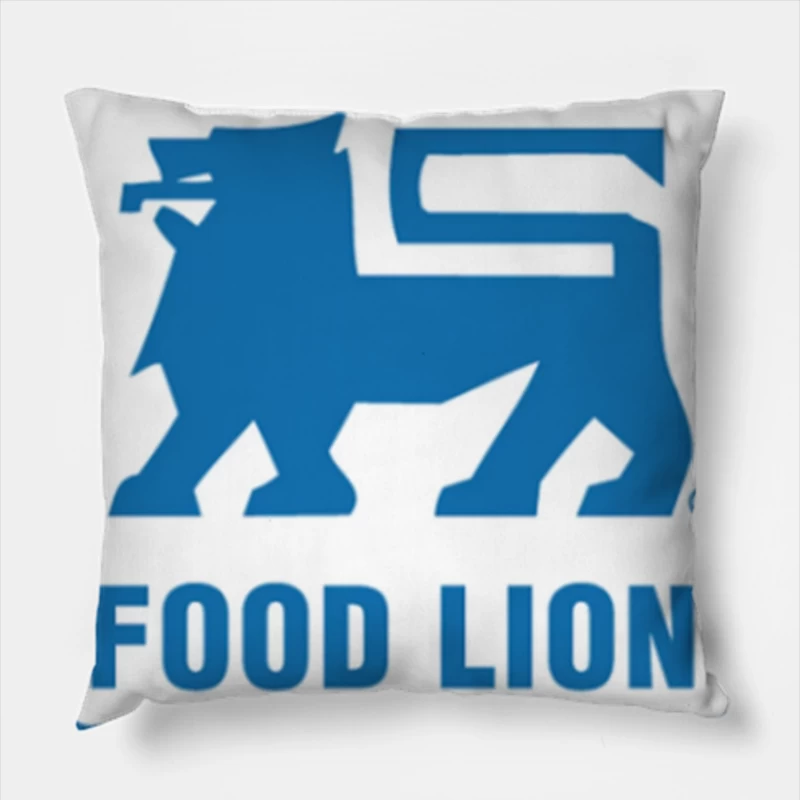 Food Lion Supermarket Chain Blue Logo with Lion Symbol Throw Pillow