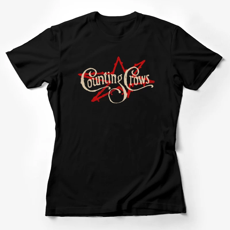 Counting Crows Blue Script Star Female T-Shirt