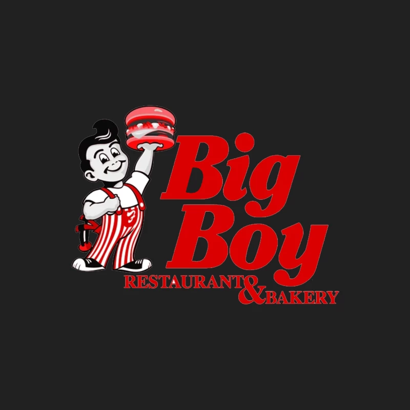 Vintage Big Boy Restaurant and Bakery Logo with Cartoon Mascot Bucket Hat