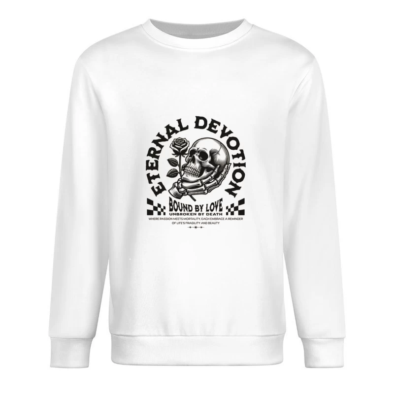 Dévotion Éternelle: Crâne et Rose Homme Sweat-shirt à enfiler