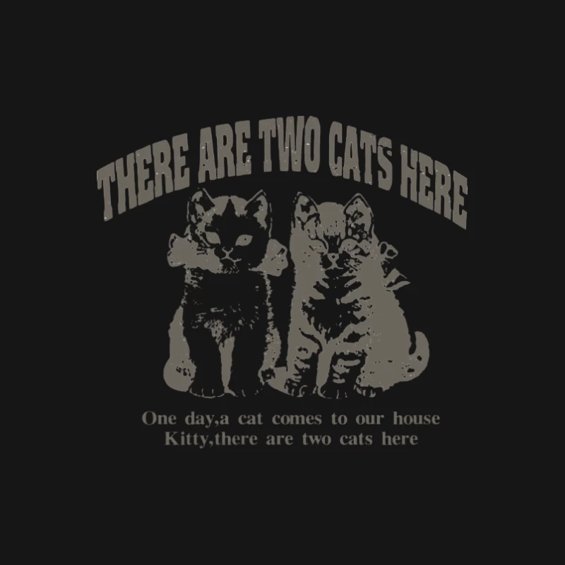 Zwei Katzen Illustration mit Text Herren T-Shirt