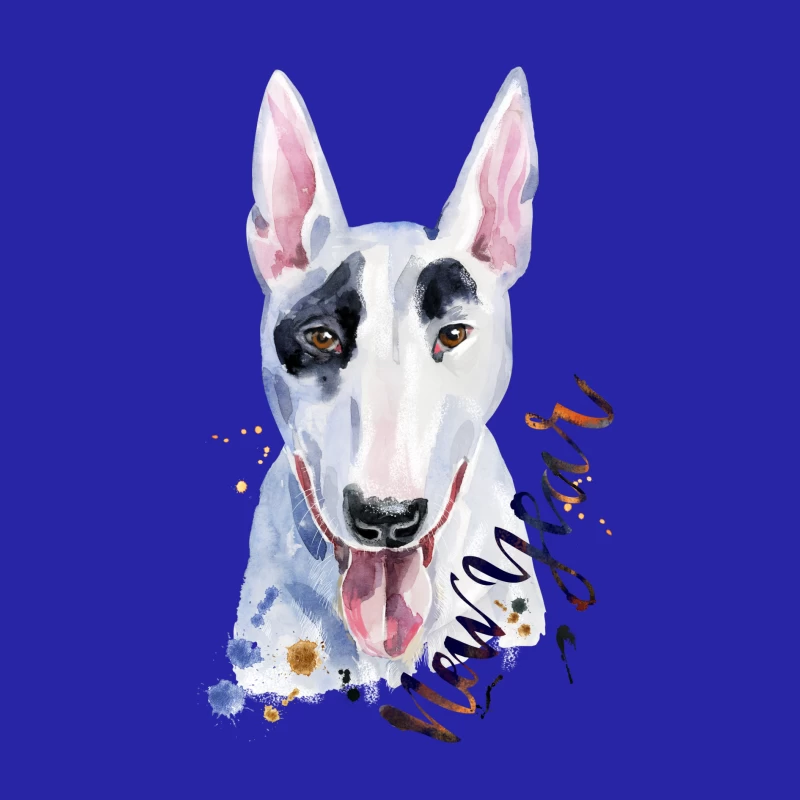 Aquarelle de Bull Terrier pour le Nouvel An Homme Débardeur