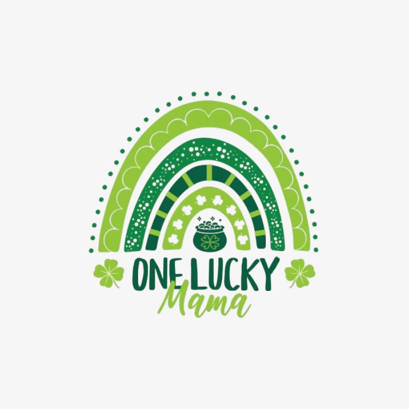 Maman chanceuse avec arc-en-ciel vert Femme Sweat-shirt à enfiler