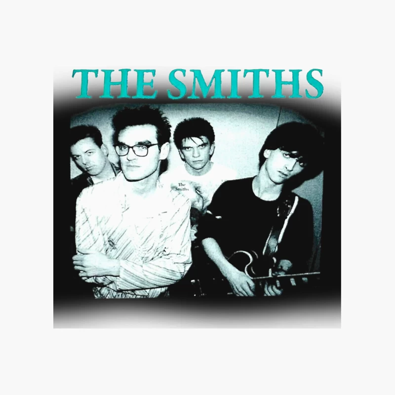 Iconic Black and White Portrait of The Smiths Alternative Rock Band Cotton Tote Bag