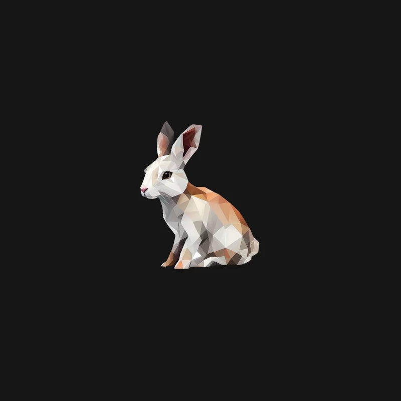 rabbit geometric low poly digital art illustration animal Desk Mat