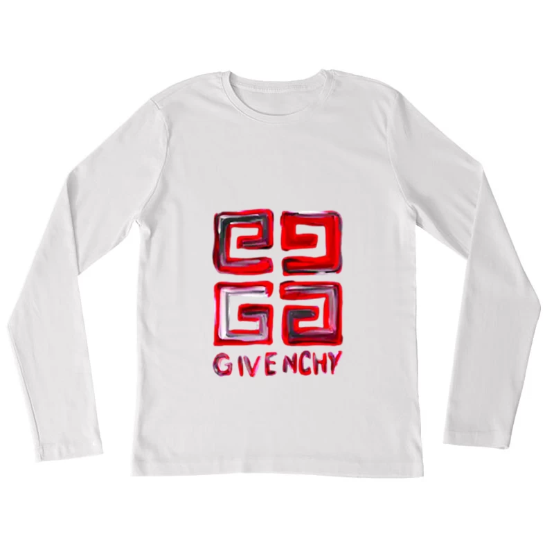 Modernes Givenchy-Logo-Design Damen Langarm T-Shirt