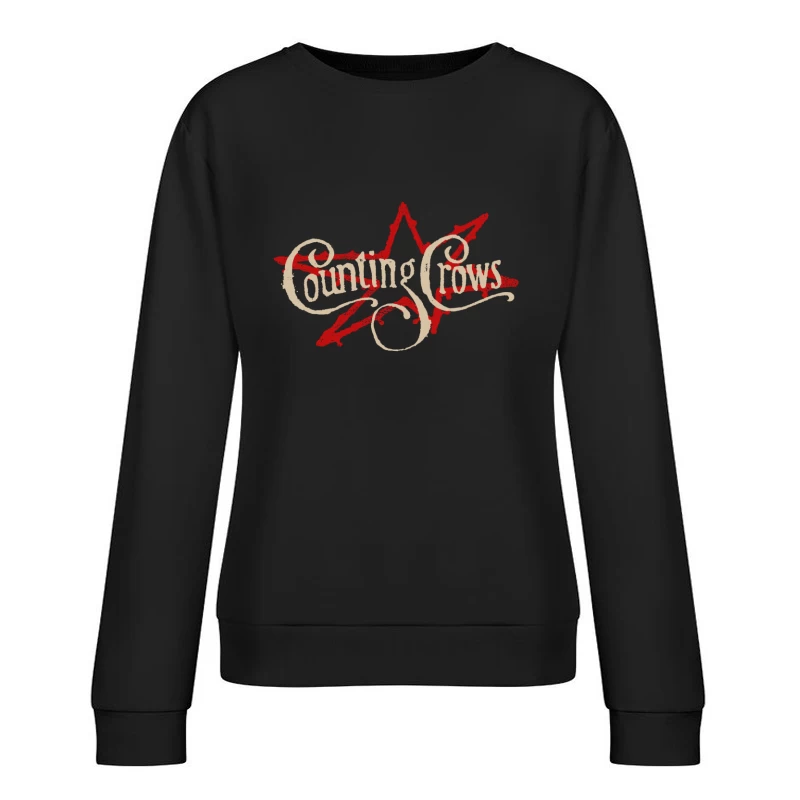 Counting Crows Blue Script Star Female Pullover Sweatshirt