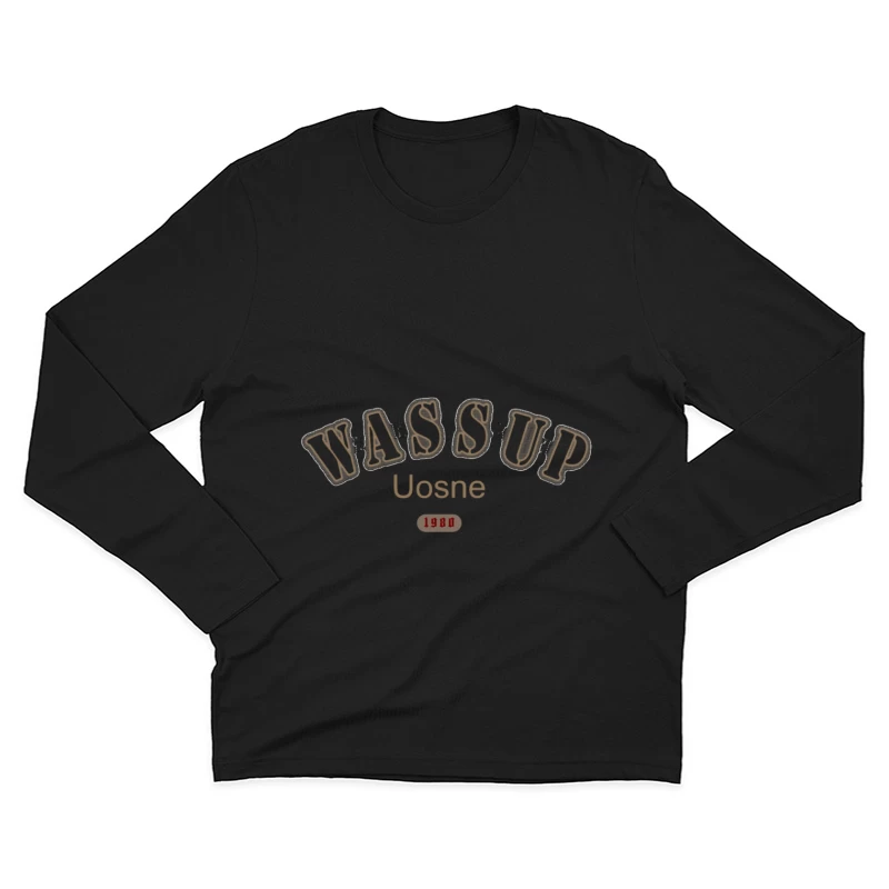 Wassup Design mit Retro-Look Herren Langarm T-Shirt