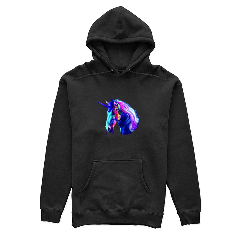 Abstrakter farbenfroher Einhornkopf Damen Pullover Hoodie