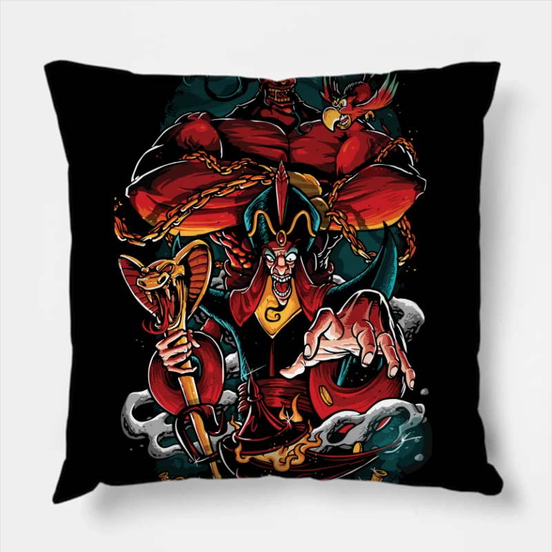 Animated Fantasy Villains Throw Pillow