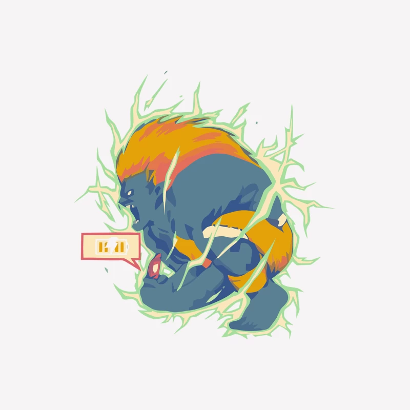 Fiery Typhlosion: Iconic Pokemon Character Illustration Male T-Shirt
