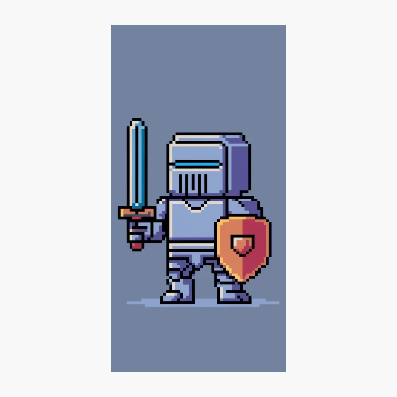 Pixel Art Medieval Knight with Sword and Shield iPhone Case