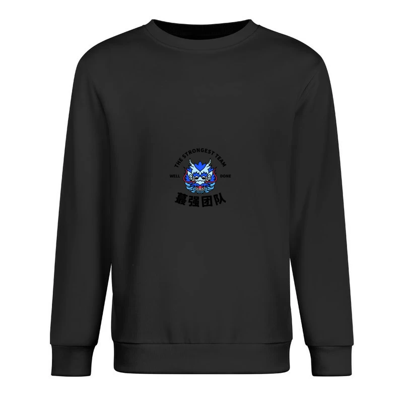 Blaues Drachen-Emblem Herren Pullover Sweatshirt