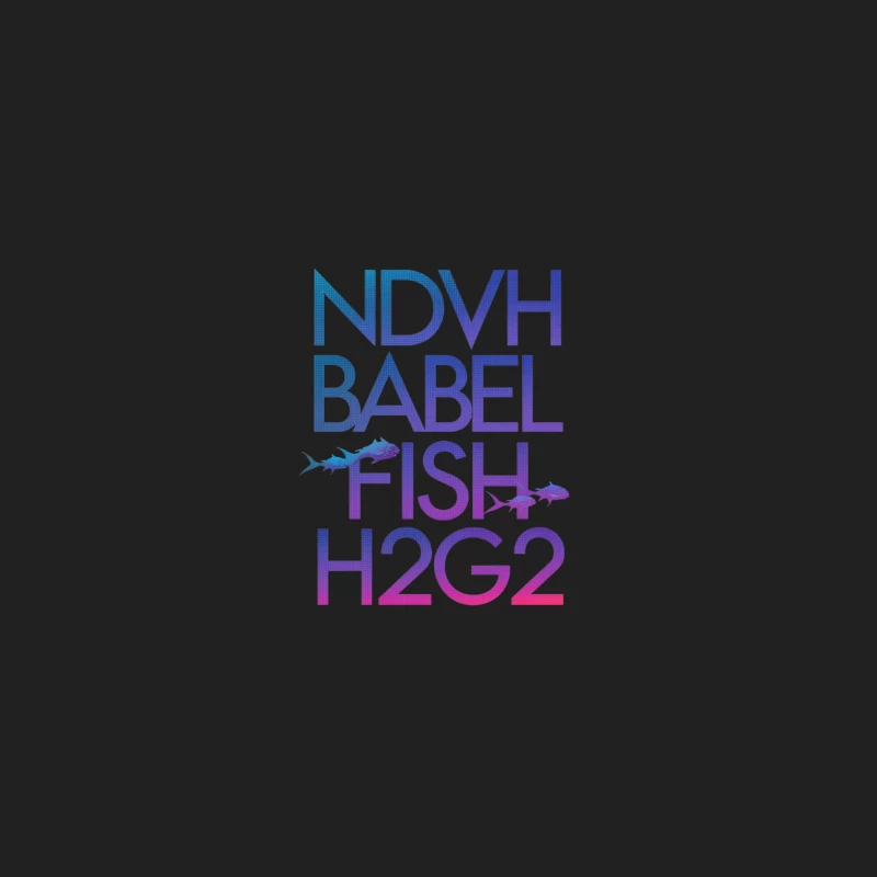 Stylized Fish Typography Logo Design with Blue-Purple Gradient Bucket Hat