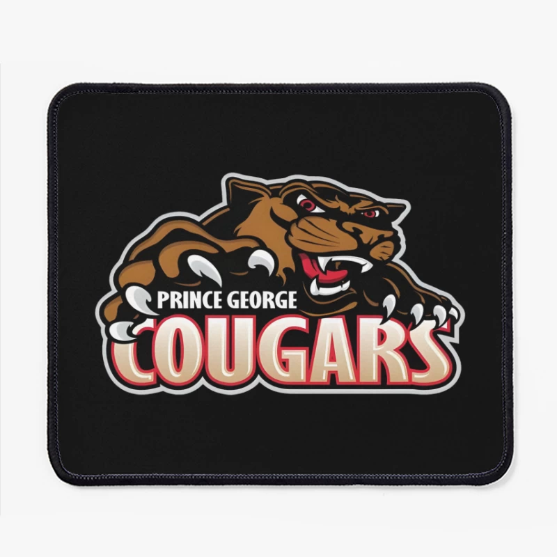 Prince George Cougars Sports Team Logo with Fierce Cougar Mascot Prince George Cougars Mouse Pad