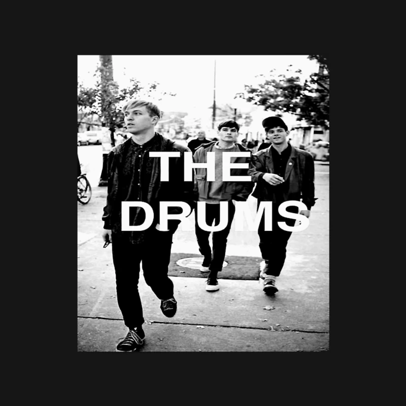 The Drums Band Members Walking on Street - Vintage Black and White Photo Male Long Sleeve T-Shirt