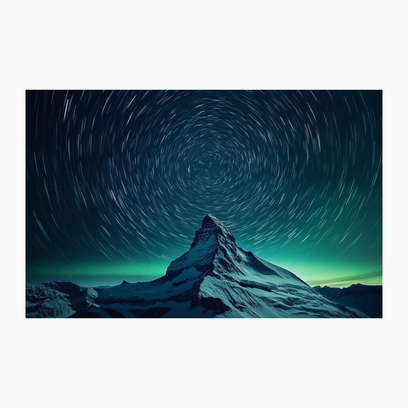 Celestial Dance over Snowy Mountain Peak Travel Mug