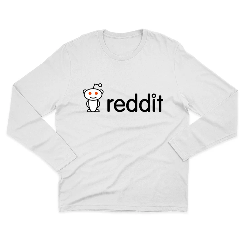 Reddit Logo with Snoo Mascot Male Long Sleeve T-Shirt