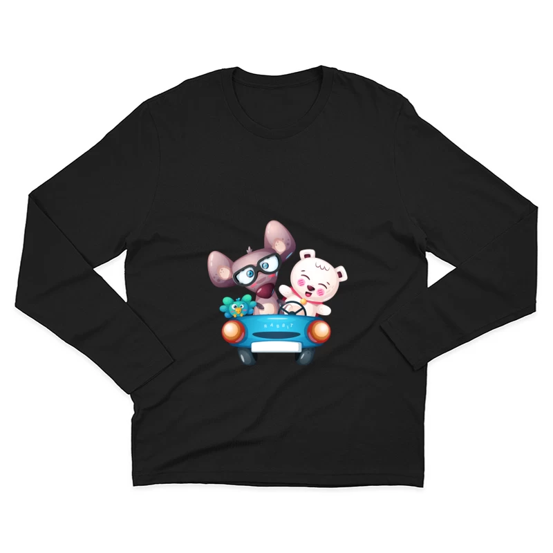 Animaux joyeux en voiture Homme Manches Longues T-Shirt