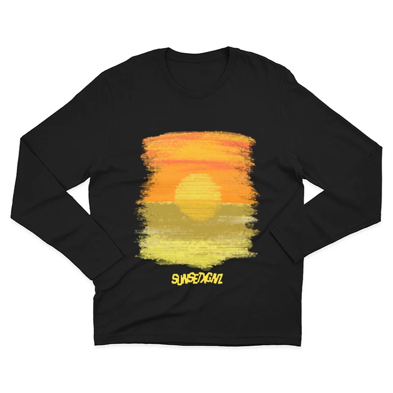 Sonnenuntergang am Strand Kunst Herren Langarm T-Shirt