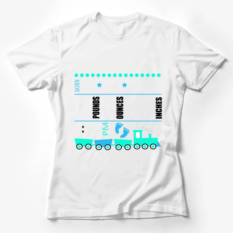 Motif de train et empreintes de pieds Femme T-Shirt