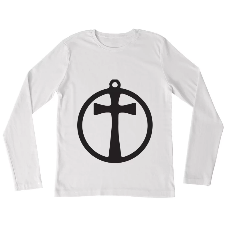 Croix dans un cercle Femme Manches Longues T-Shirt