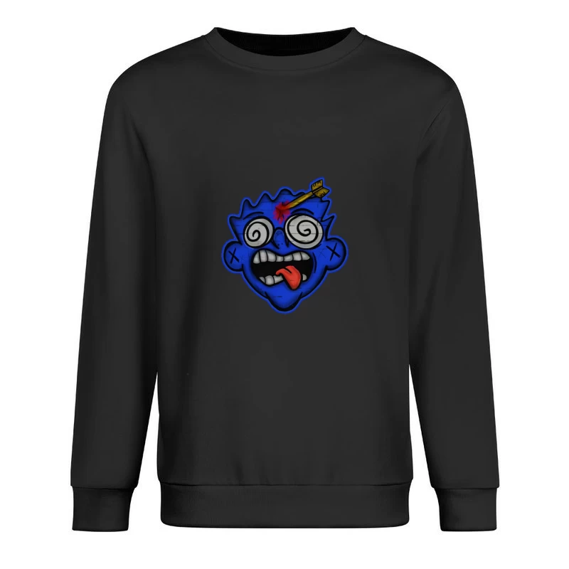 Faccia blu pazza con freccia Felpa pullover Uomo