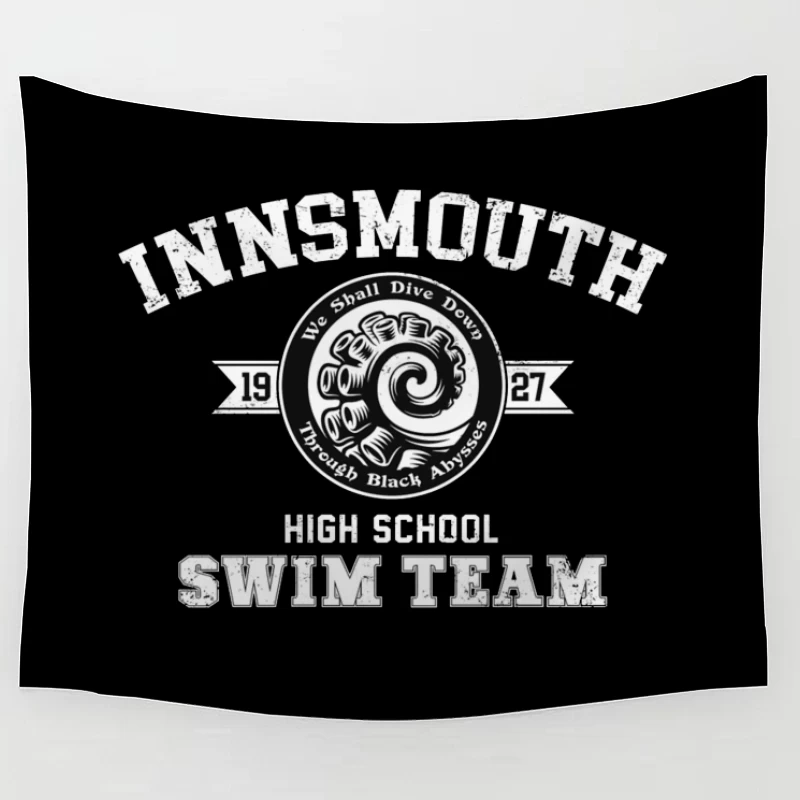 Vintage 1927 High School Swimming and Dive Team Logo Tapestry