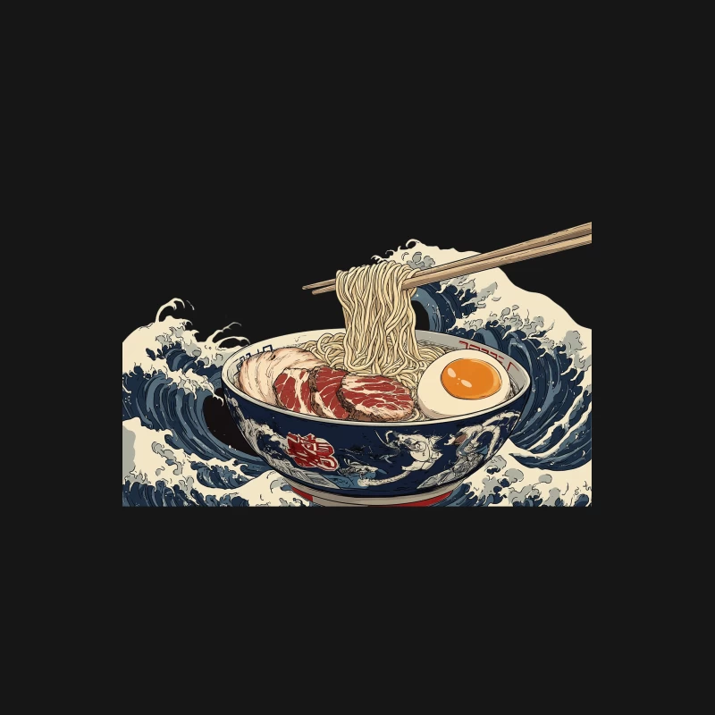 The Great Wave of Ramen: An Artistic Japanese Cuisine Illustration Female T-Shirt