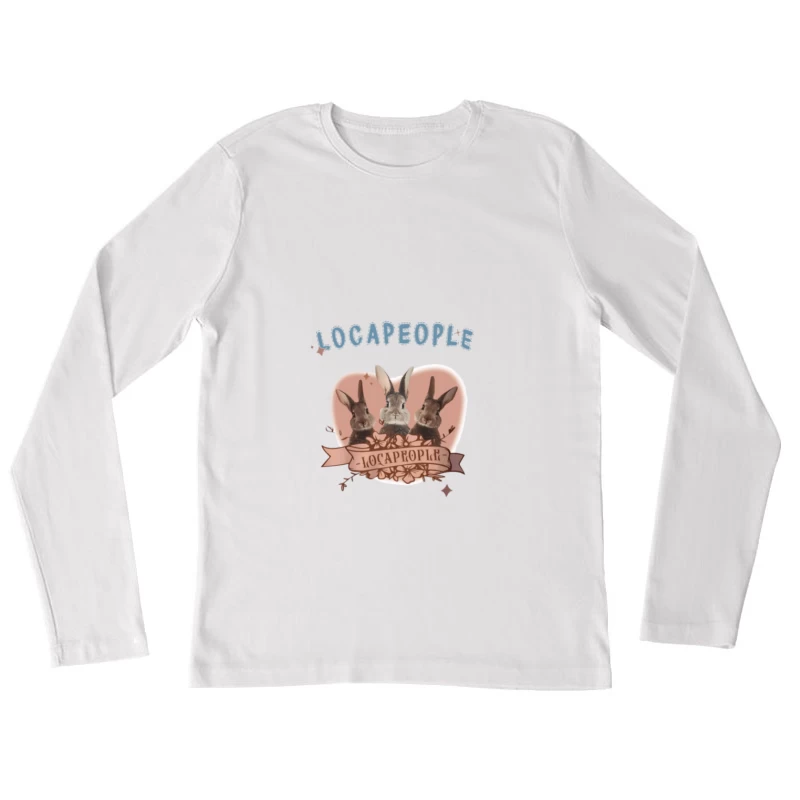 Lustiges Hasen-Design Damen Langarm T-Shirt