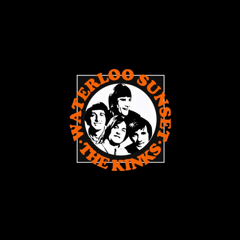 Vintage The Kinks Band Album Cover with Orange Text Travel Mug