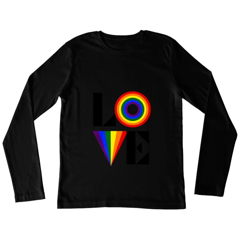 Regenbogenfarben Liebe Design Damen Langarm T-Shirt