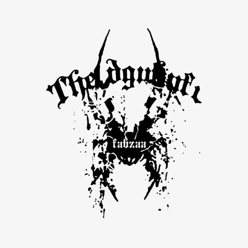 Schwarzmetall-Bandlogo mit mystischen Elementen Herren Langarm T-Shirt