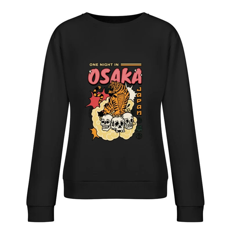 Tiger in Osaka Nacht Damen Pullover Sweatshirt